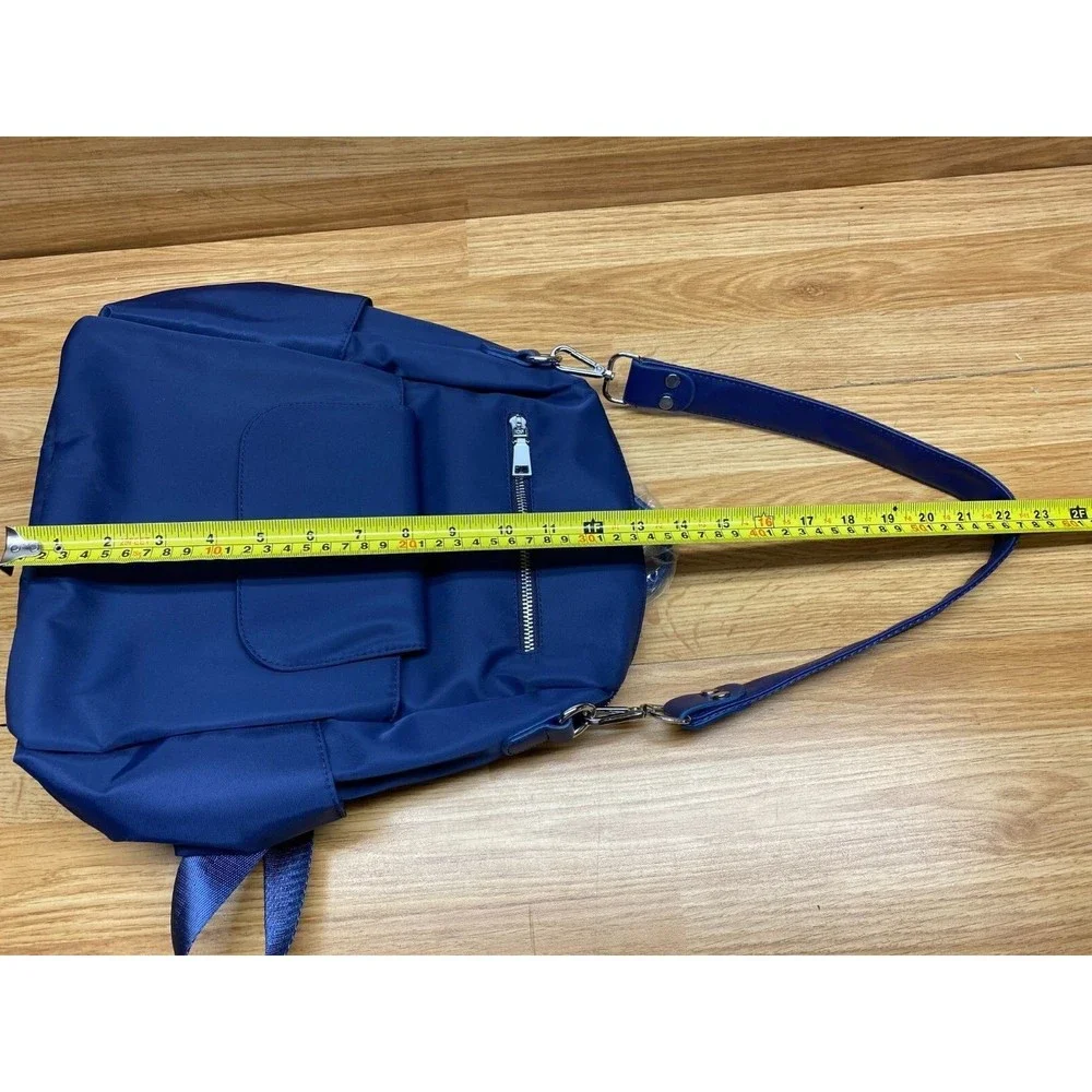 Fashion Women Polyester/Nylon Blue Backpack Shoulder Bag Multiple Pockets